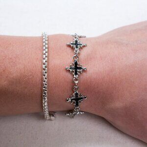 y2k gothic cross link bracelet